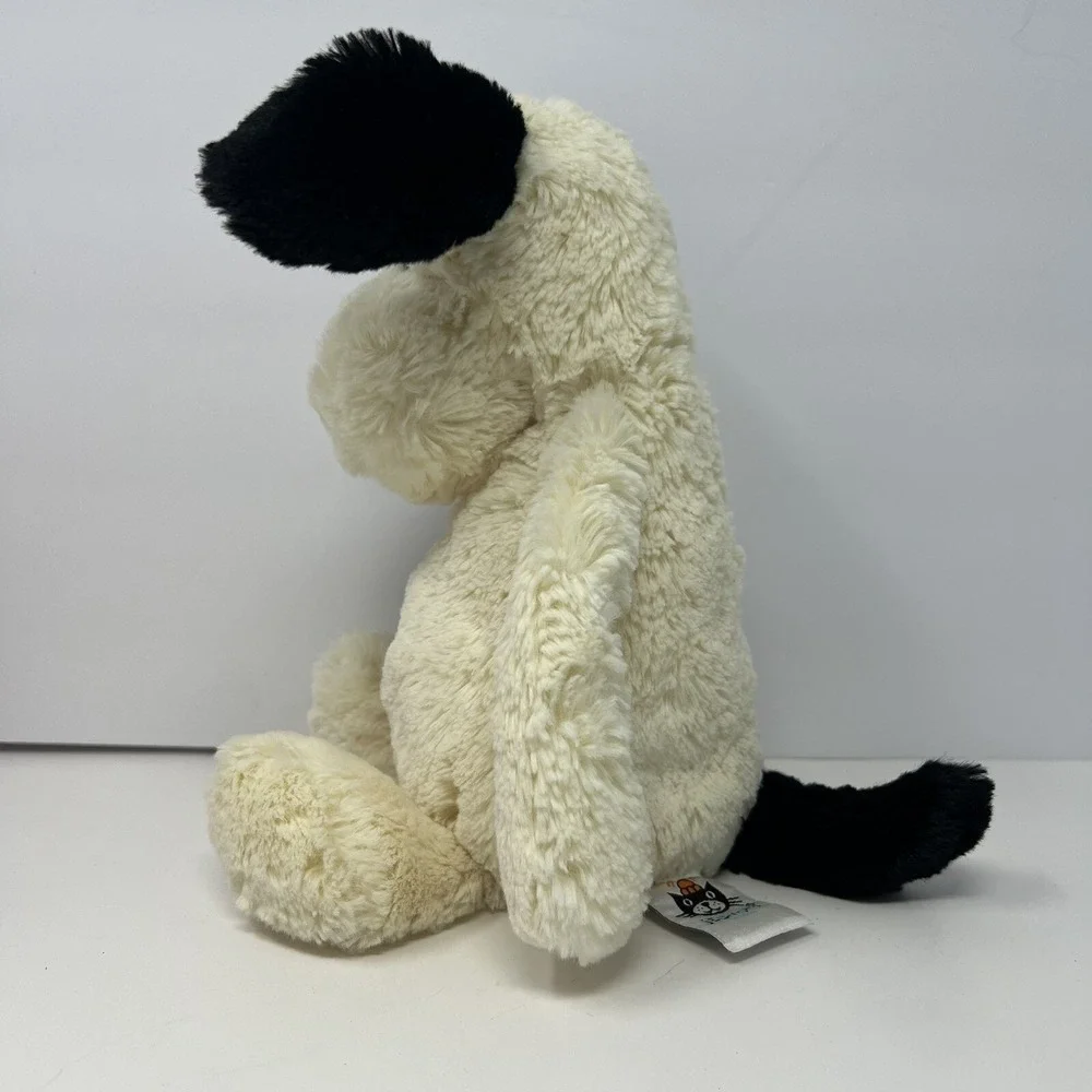 Jellycat Bashful Dog Puppy Plush Black white Stuffed Animal 9